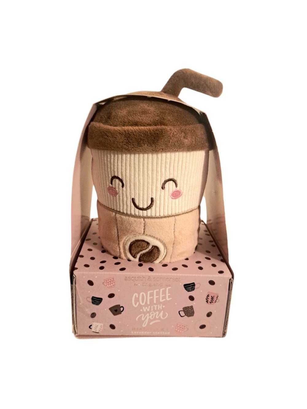 Asquith & Somerset “ Coffee with You” Lavender Scented Heatable Plush New in Pkg
